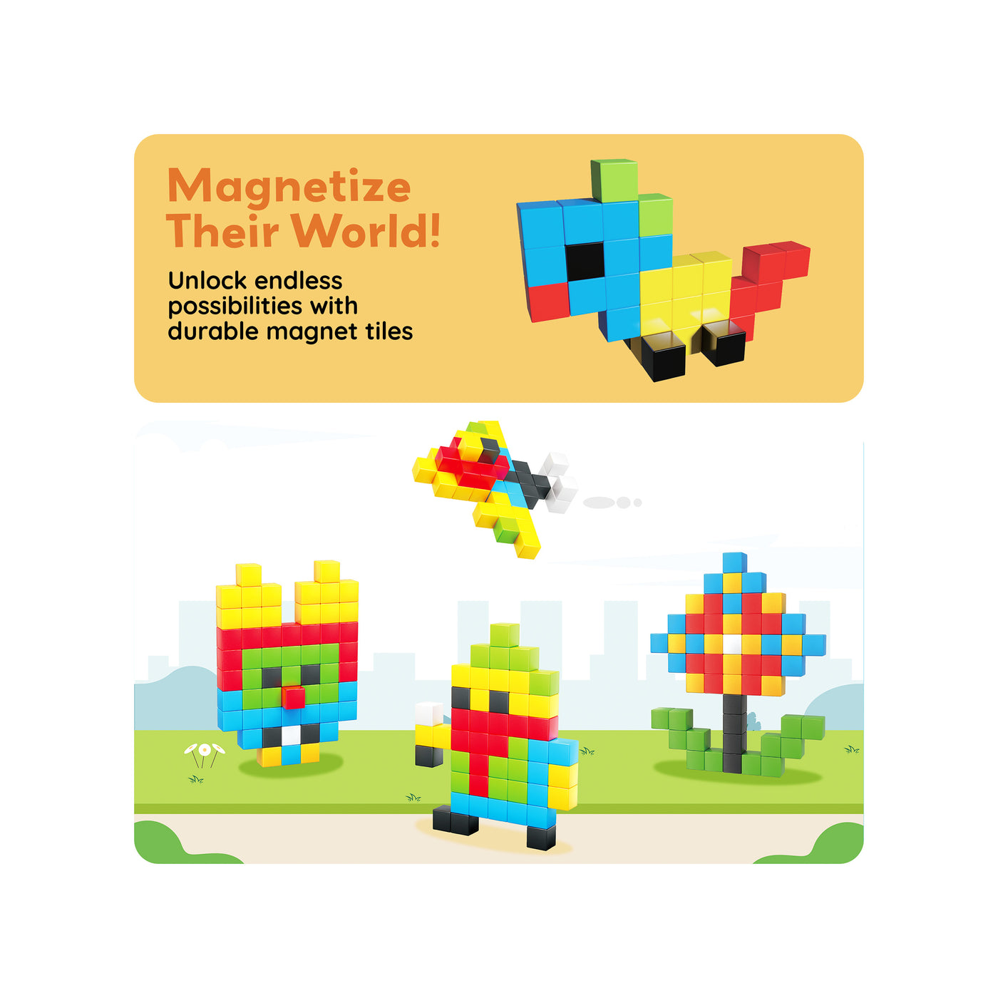 PicassoTiles Magnetic Puzzle Cubes Starter Set