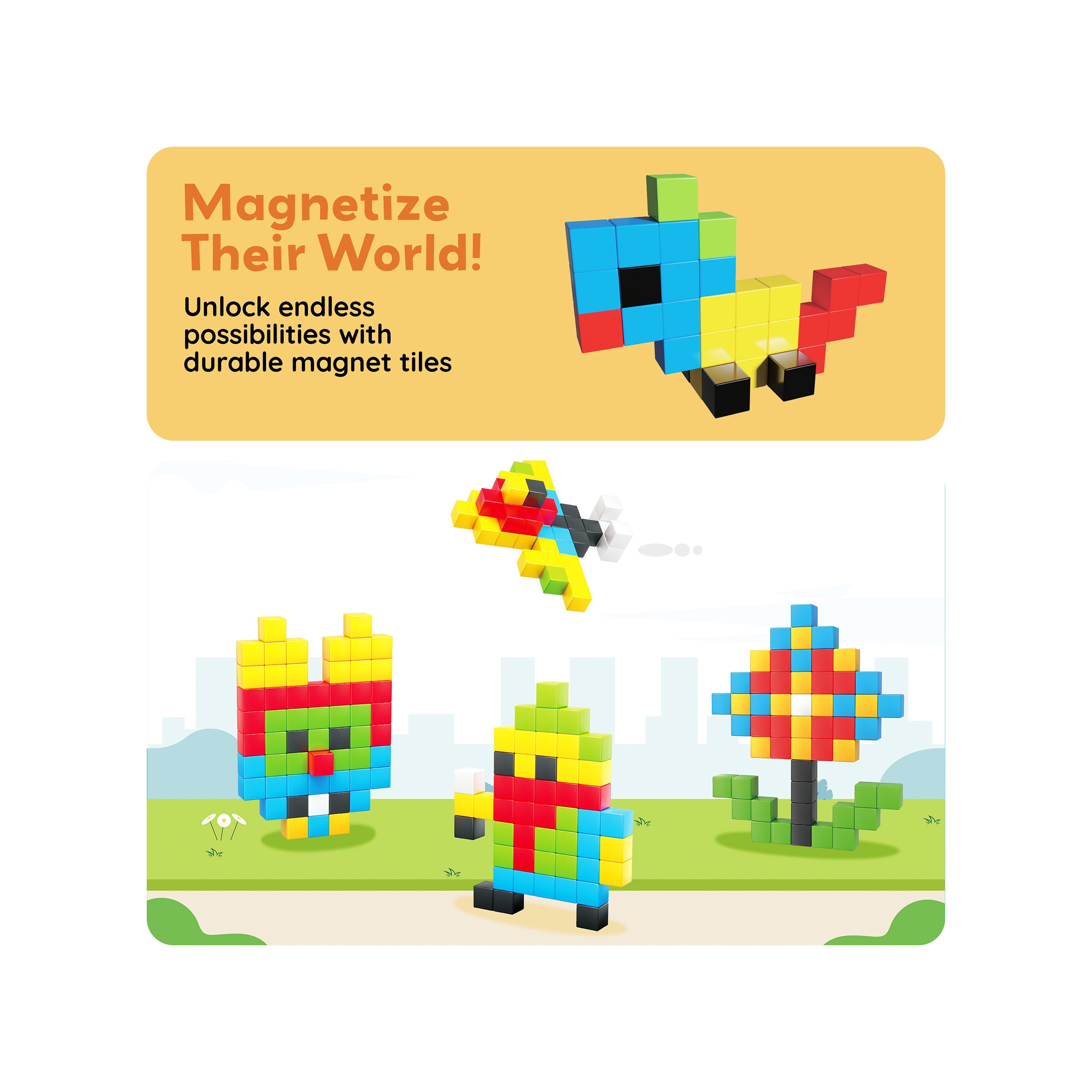 PicassoTiles Magnetic Puzzle Cubes Starter Set