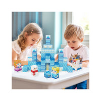 PicassoTiles Winter Ice Castle Magnetic Building Block Set