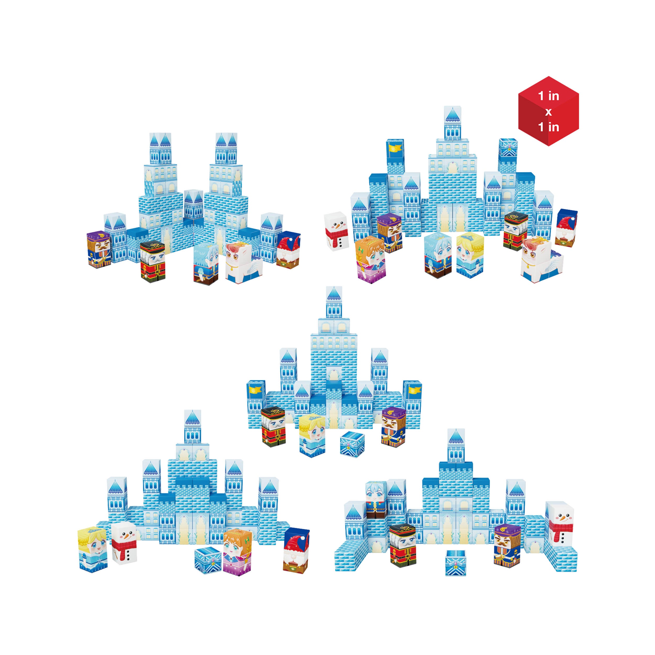 PicassoTiles Winter Ice Castle Magnetic Building Block Set