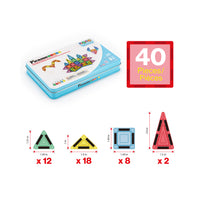 PicassoTiles 40pc Nano Magnetic Building Tiles Construction Travel Set