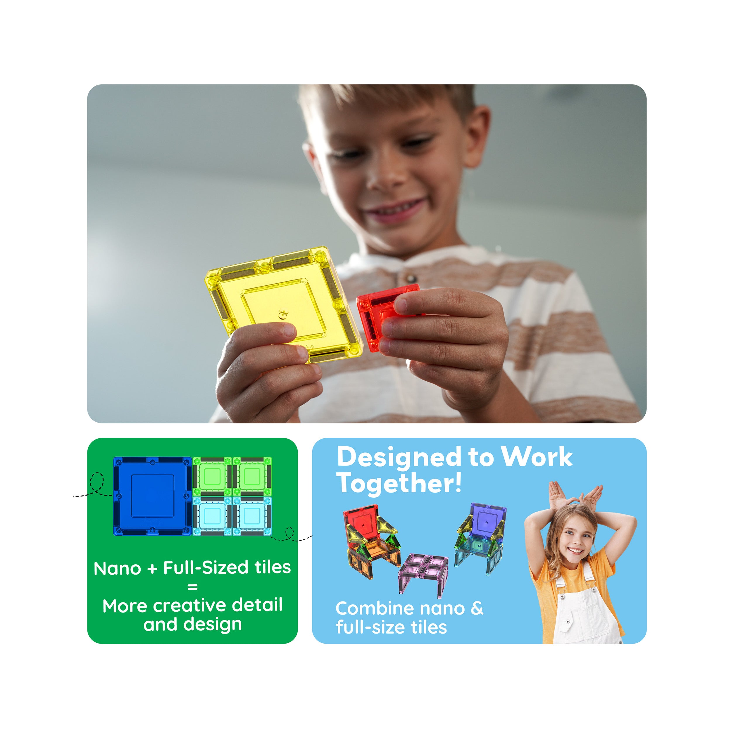 Picasso Tiles Travel Set 65pc Nano Magnetic Tiles | PicassoTiles