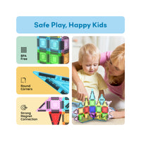 PicassoTiles 40pc Nano Magnetic Building Tiles Construction Travel Set
