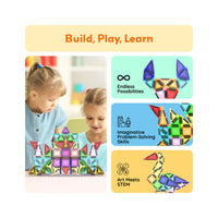 PicassoTiles 50pc Nano Magnetic Building Tiles Construction Travel Set