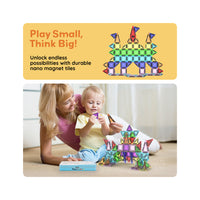 PicassoTiles 50pc Nano Magnetic Building Tiles Construction Travel Set