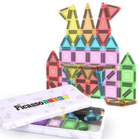 PicassoTiles Magnetic Tiles Construction Building Nano Collection Travel Set 51pc