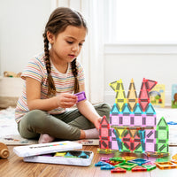 PicassoTiles Magnetic Tiles Construction Building Nano Collection Travel Set 51pc