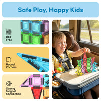 PicassoTiles Magnetic Tiles Construction Building Nano Collection Travel Set 51pc