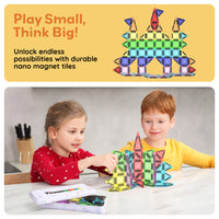 PicassoTiles Magnetic Tiles Construction Building Nano Collection Travel Set 51pc