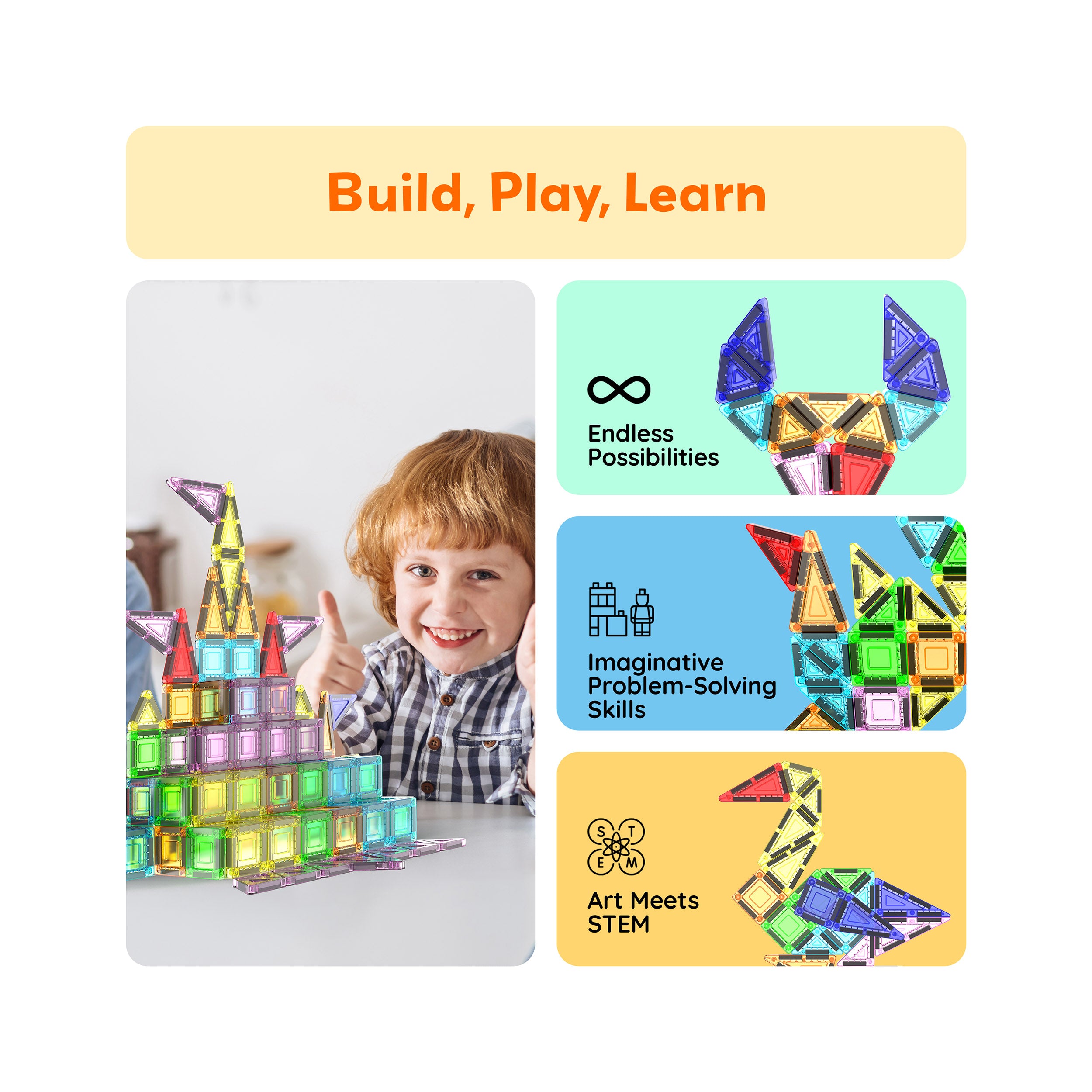PicassoTiles 65pc Nano Magnetic Tiles Travel Set with Carry Zipper Bag