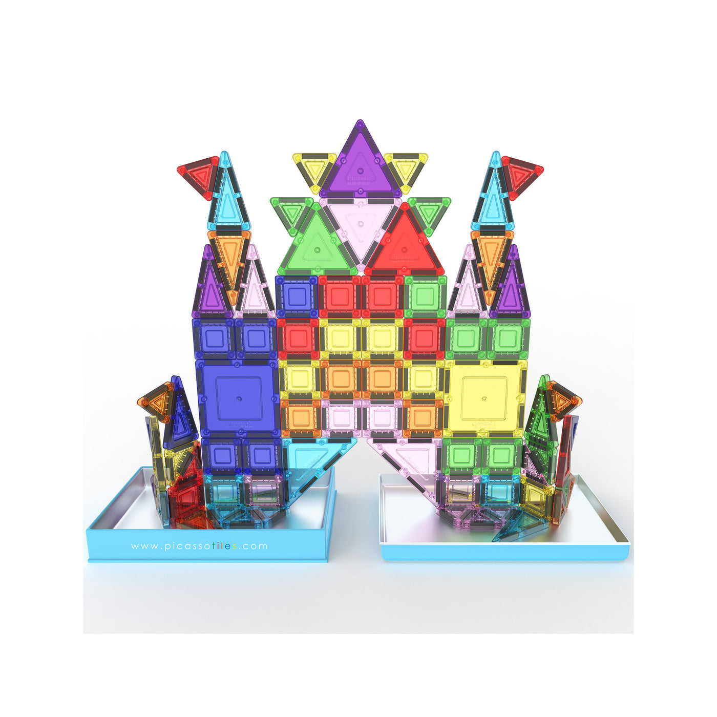 PicassoTiles 100pc Nano Magnetic Building Tiles Construction Travel Set