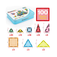 PicassoTiles 100pc Nano Magnetic Building Tiles Construction Travel Set