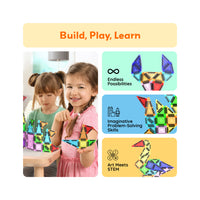 PicassoTiles 100pc Nano Magnetic Building Tiles Construction Travel Set
