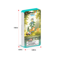 PicassoTiles 20-piece nano tiles tin box packaging with dimensions (3.86 in x 7.68 in x 1.06 in).   