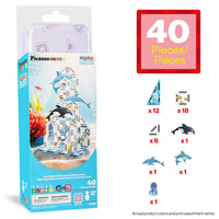 PicassoTiles Mini Magnetic Tiles Travel Set Aquarium 40pc