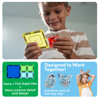 PicassoTiles Mini Magnetic Tiles Travel Set Aquarium 40pc