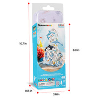 PicassoTiles Mini Magnetic Tiles Travel Set Aquarium 40pc