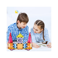 PicassoTiles Magnetic Tile Building Set with Windows and Doors - 21 Pieces