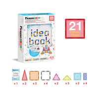 PicassoTiles Magnetic Tile Building Set with Windows and Doors - 21 Pieces