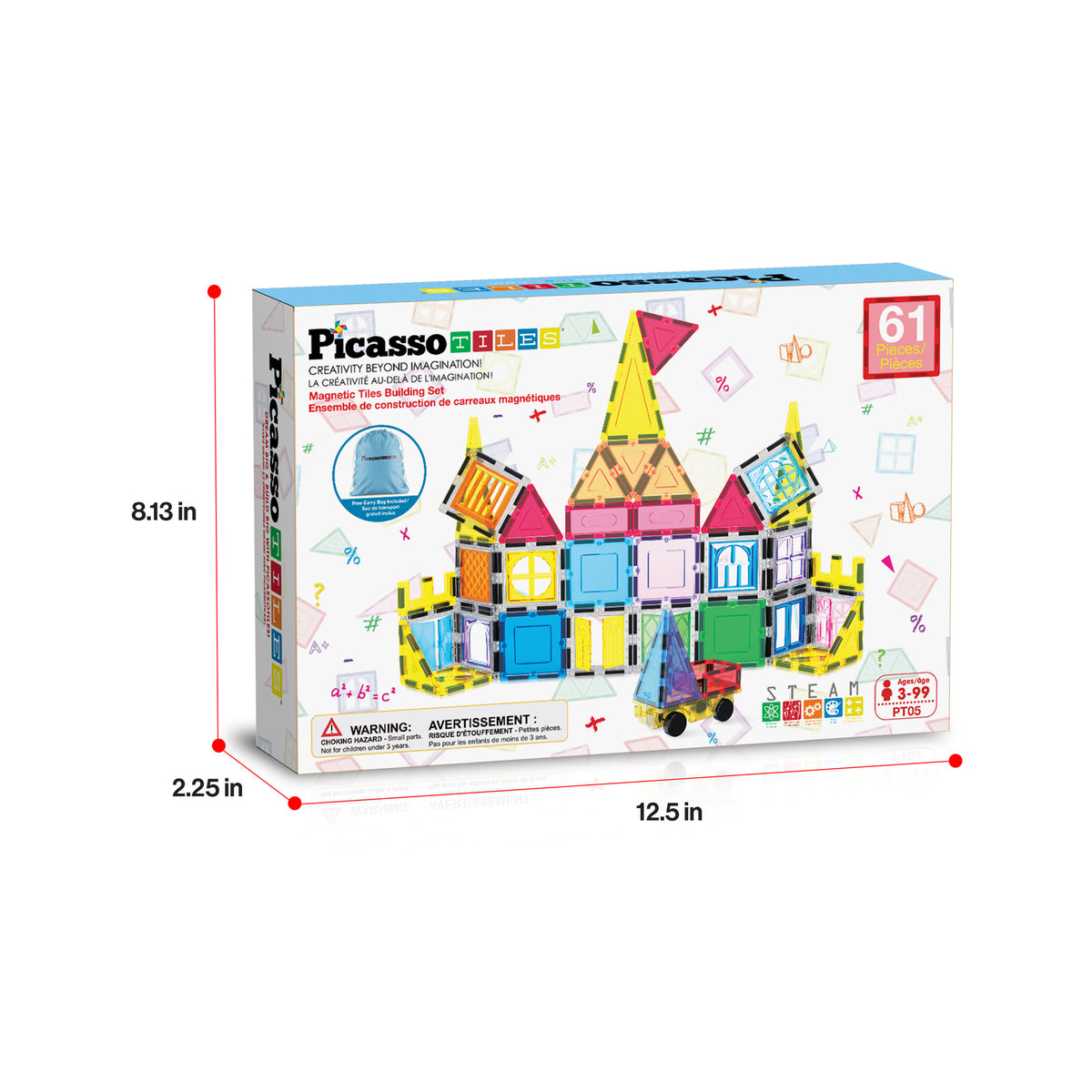 61pc Magnetic Tiles with Windows & Doors (PT05) | PicassoTiles