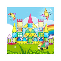 PicassoTiles Magnetic Tile Set with Windows, Doors, and Storage Bag - 101 Pieces