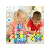 PicassoTiles Magnetic Tile Set with Windows, Doors, and Storage Bag - 101 Pieces