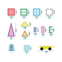 PicassoTiles Magnetic Tile Set with Windows, Doors, and Storage Bag - 101 Pieces