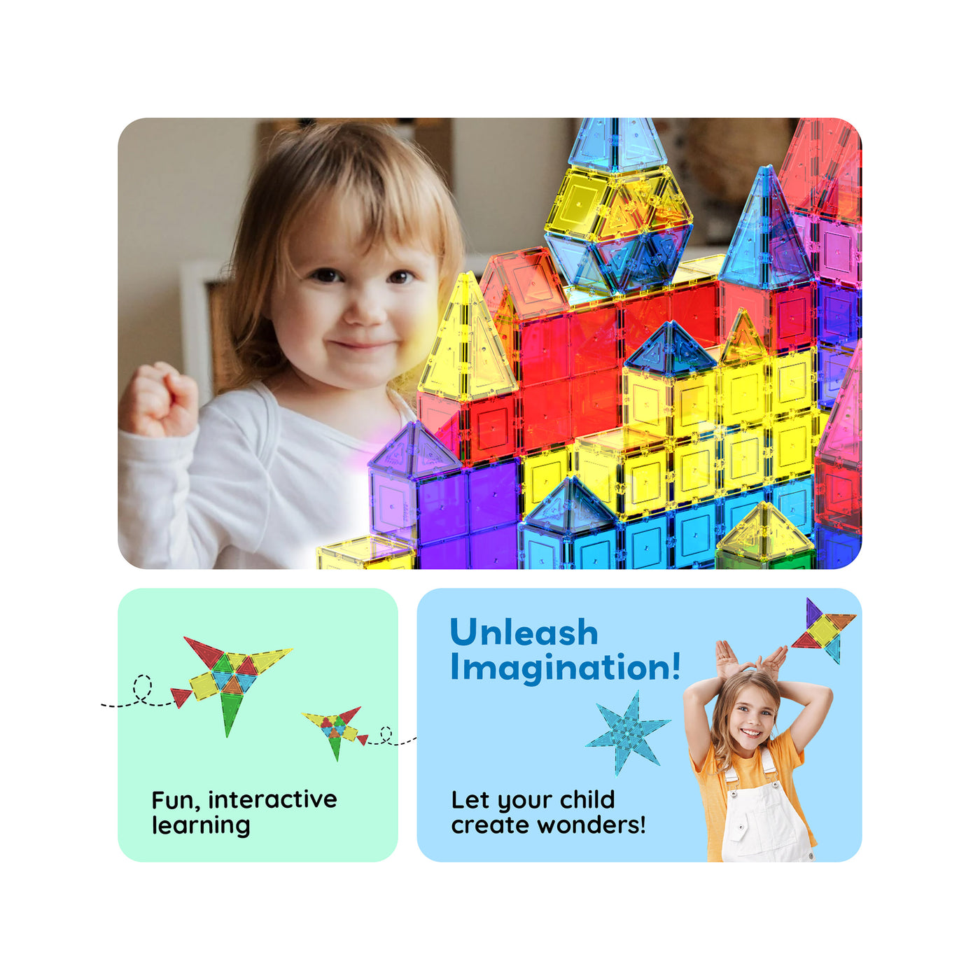 PicassoTiles 100 Classic Piece Magnet Building Tiles
