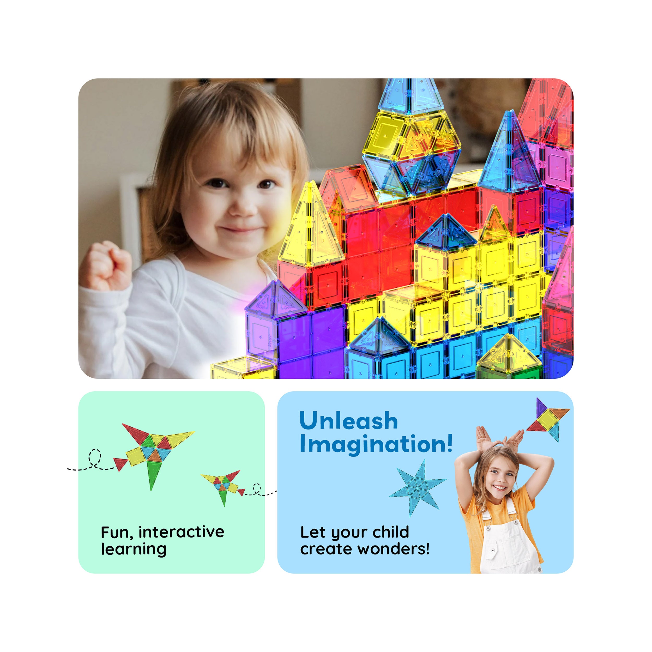 PicassoTiles 100 Classic Piece Magnet Building Tiles
