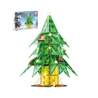 PicassoTiles 105pc Magnetic Tiles Holiday Christmas Tree Toy Set