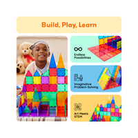 PicassoTiles Magnetic Tile XL Foundation Set