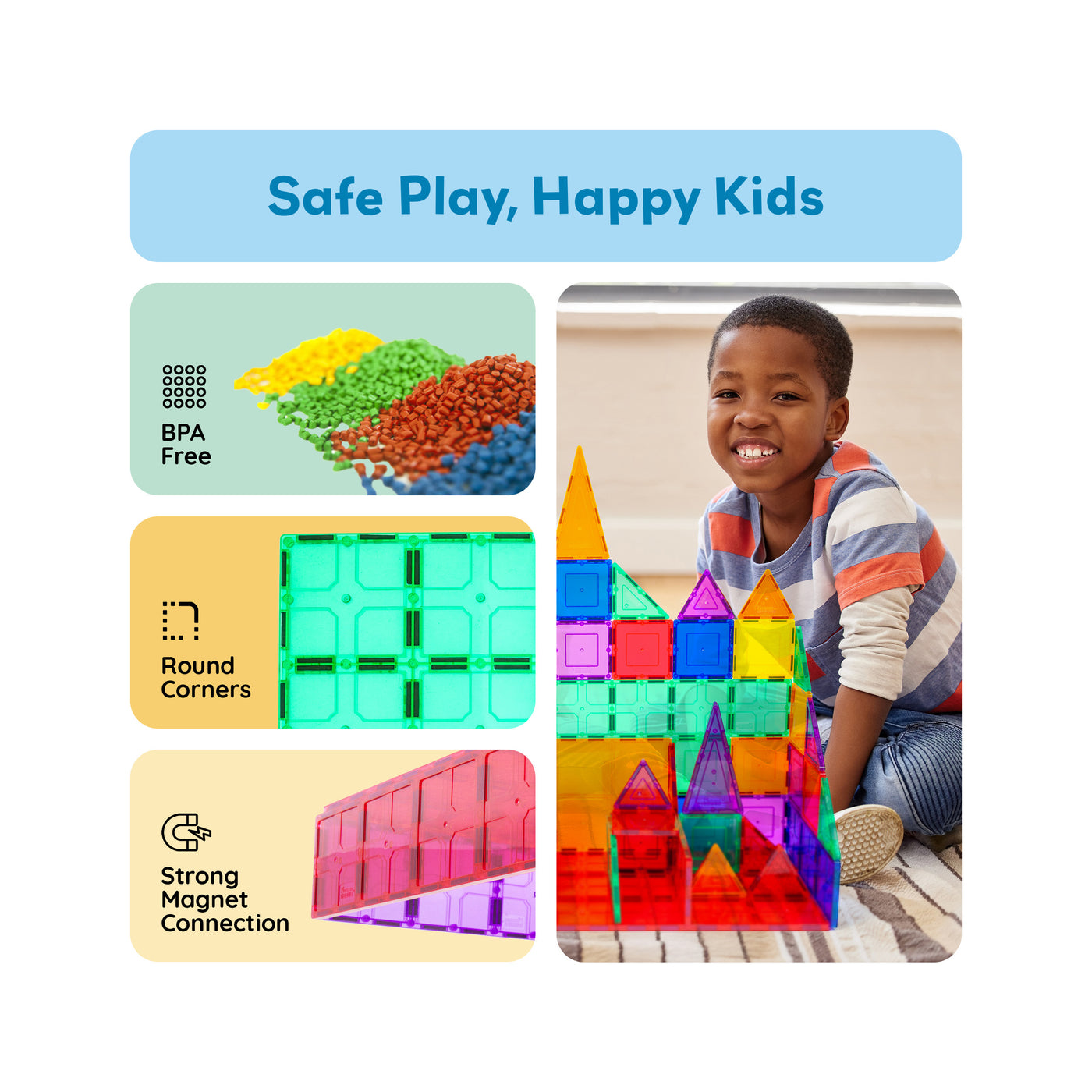 PicassoTiles Magnetic Tile XL Foundation Set