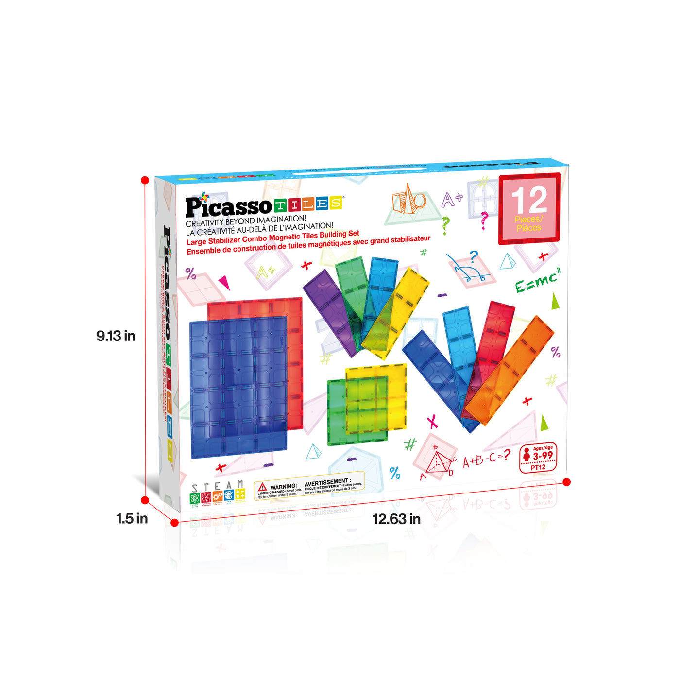PicassoTiles Magnetic Tile XL Foundation Set