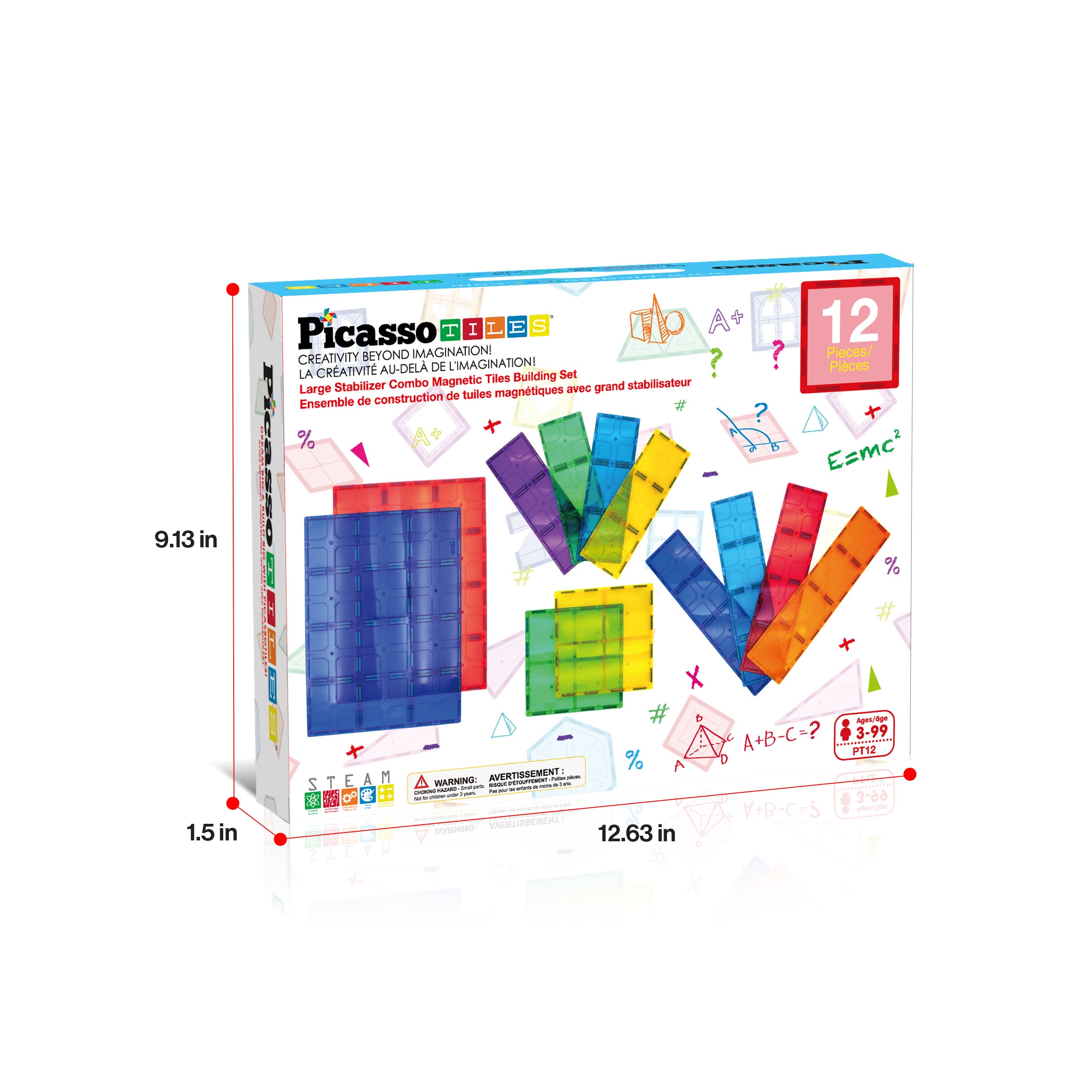 PicassoTiles Magnetic Tile XL Foundation Set