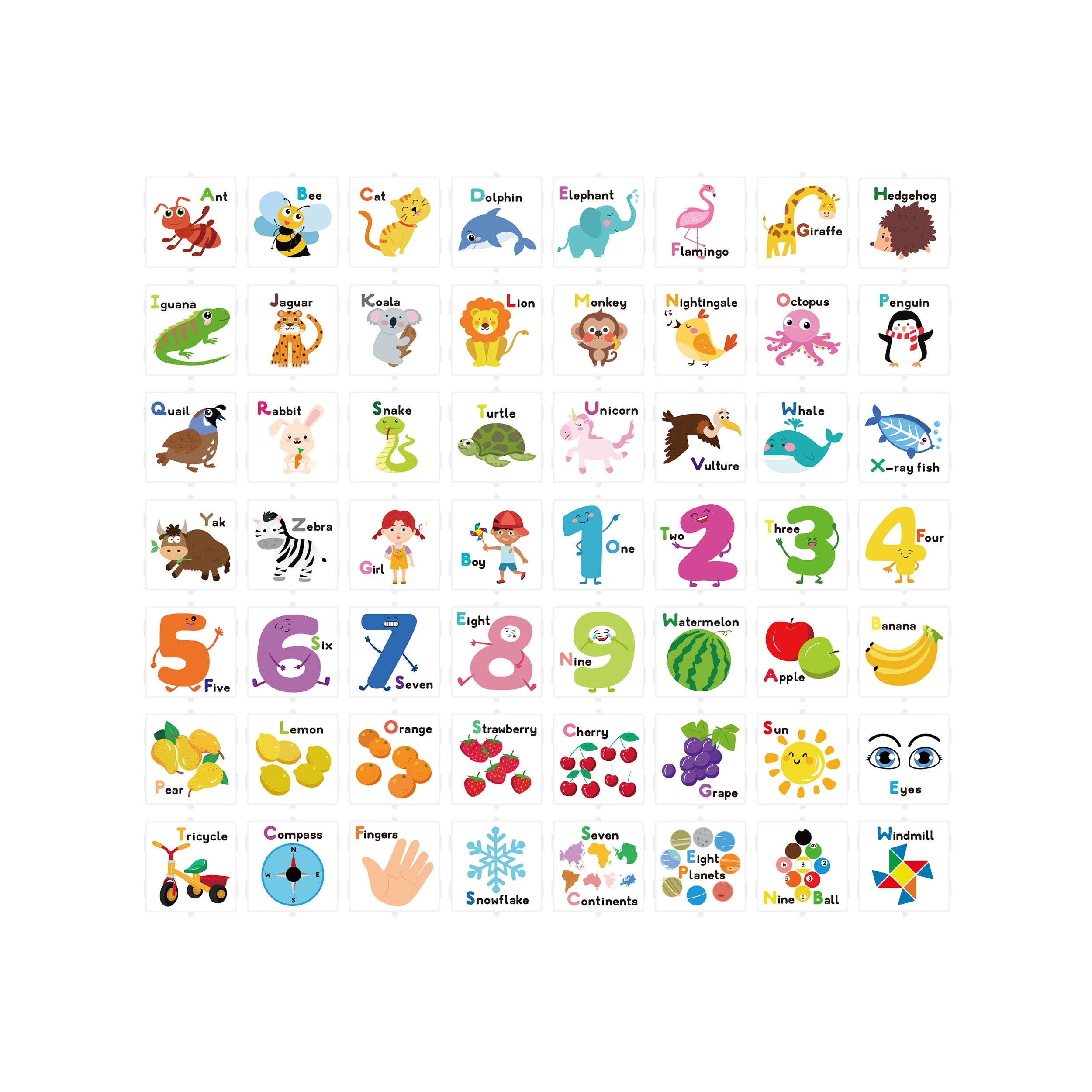 PicassoTiles Graphical Inserts 121 Piece Magnetic Building Block Set