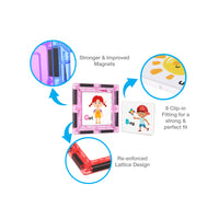 PicassoTiles Graphical Inserts 121 Piece Magnetic Building Block Set