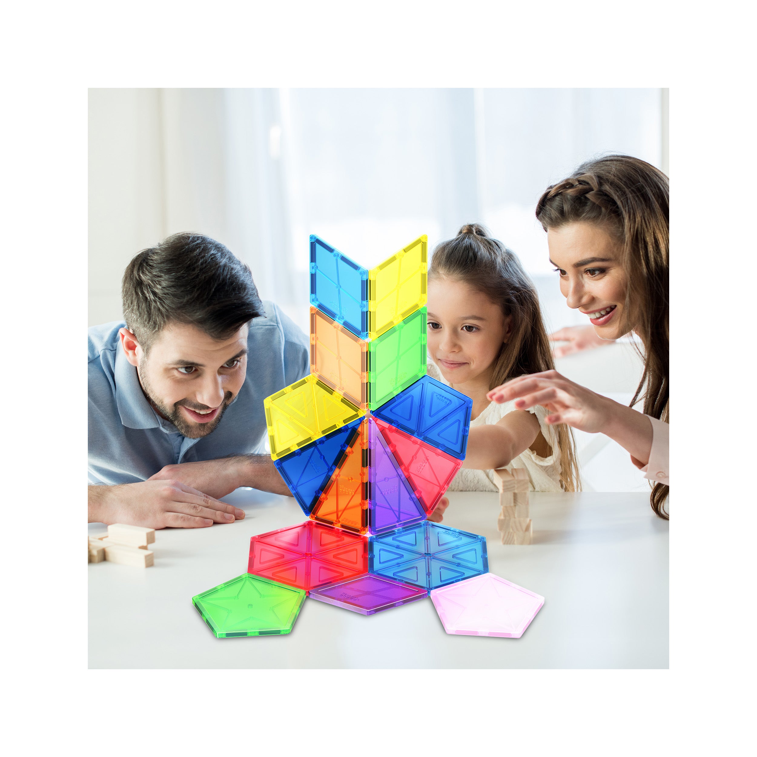 PicassoTiles Magnetic Tile Geometry Shape  Building Set