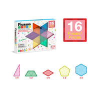 PicassoTiles Magnetic Tile Geometry Shape  Building Set