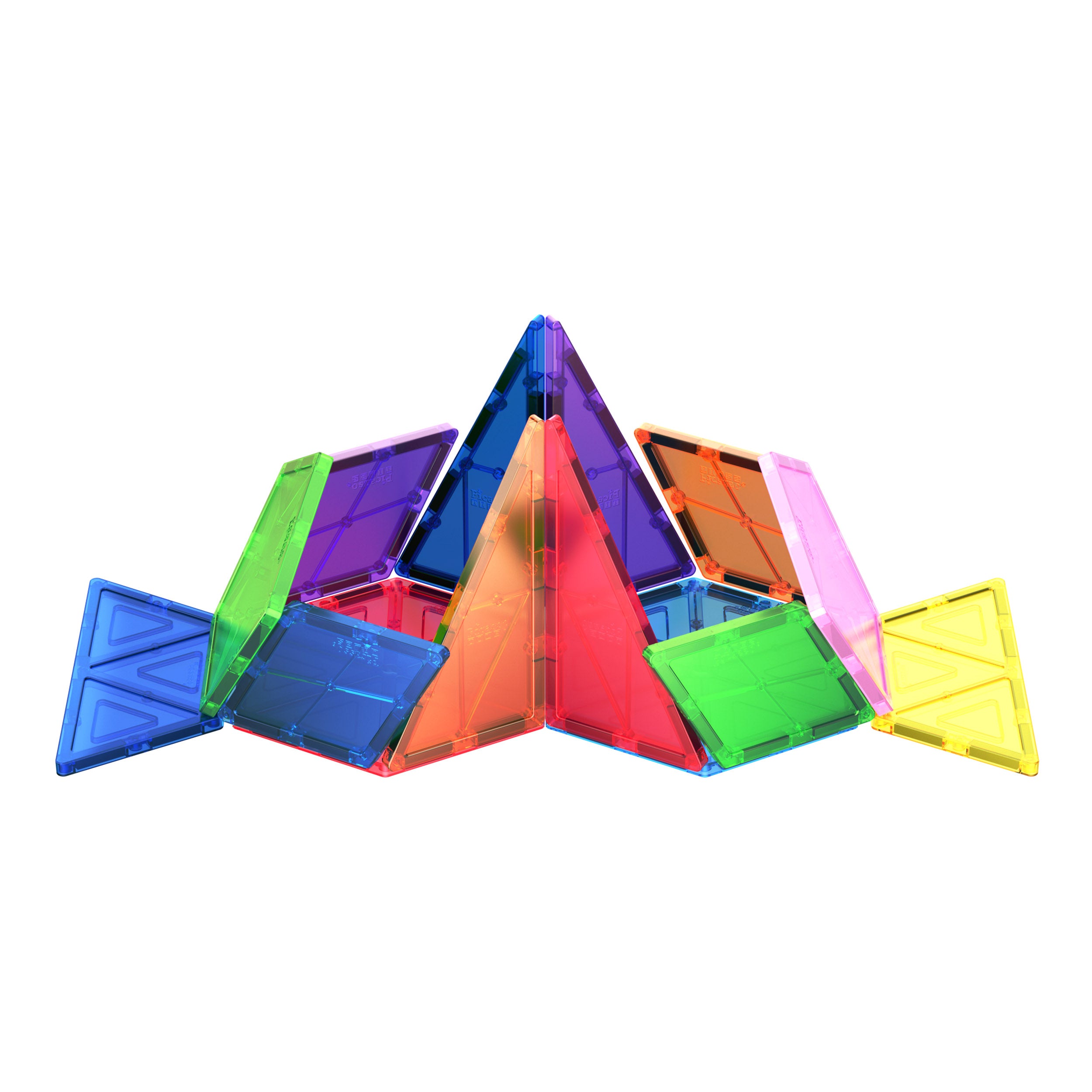 PicassoTiles 16 Piece Geometry Magnetic Building Block Set