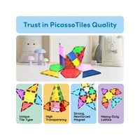 PicassoTiles Magnetic Tile Geometry Shape  Building Set