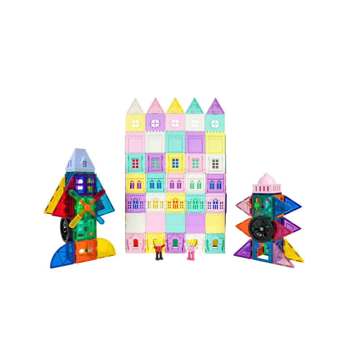 PicassoTiles Magnetic Tile Castle Set with Action Figures & Enhancemen