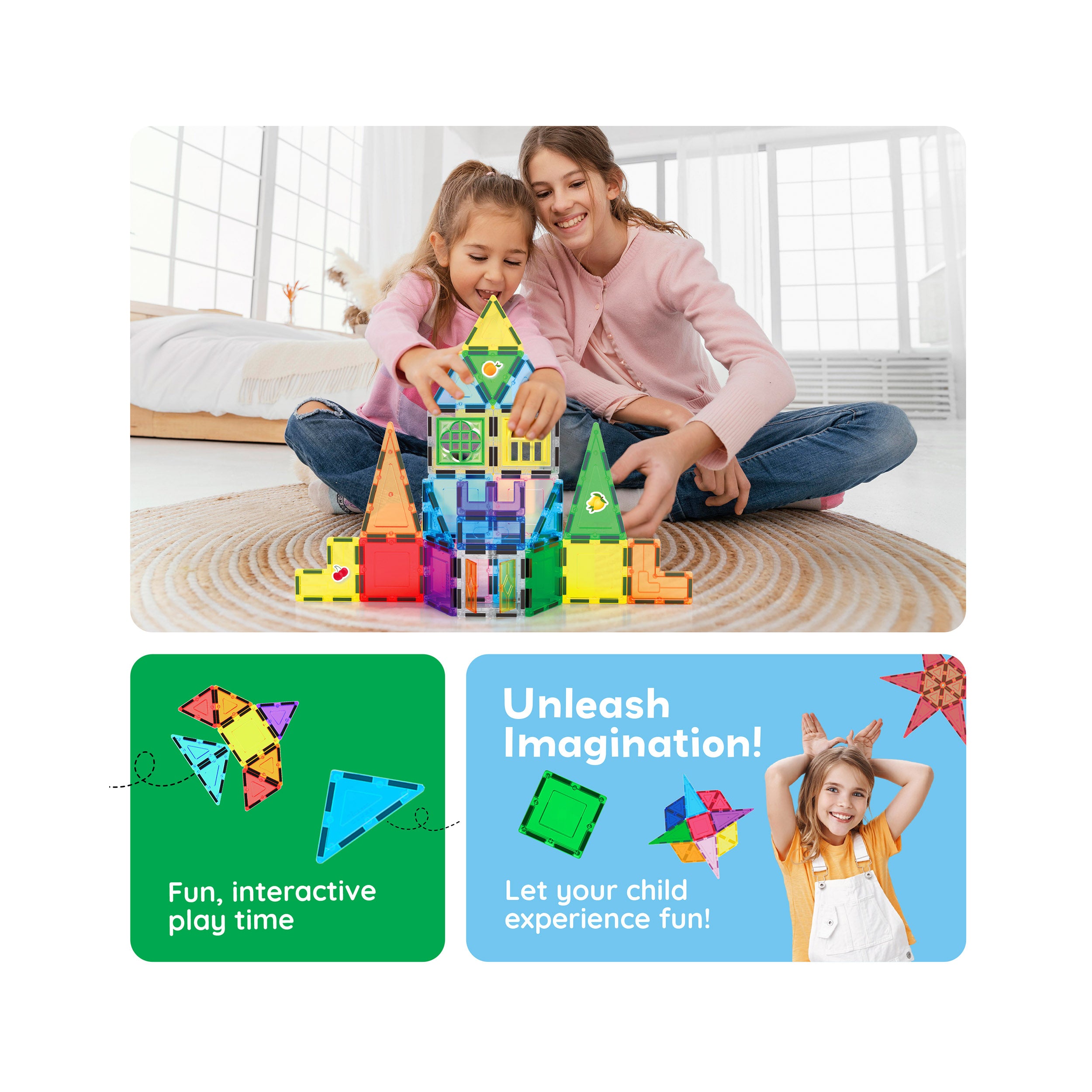 240pc Magnetic Building Tiles & Car Base, Ages 3+ | PicassoTiles