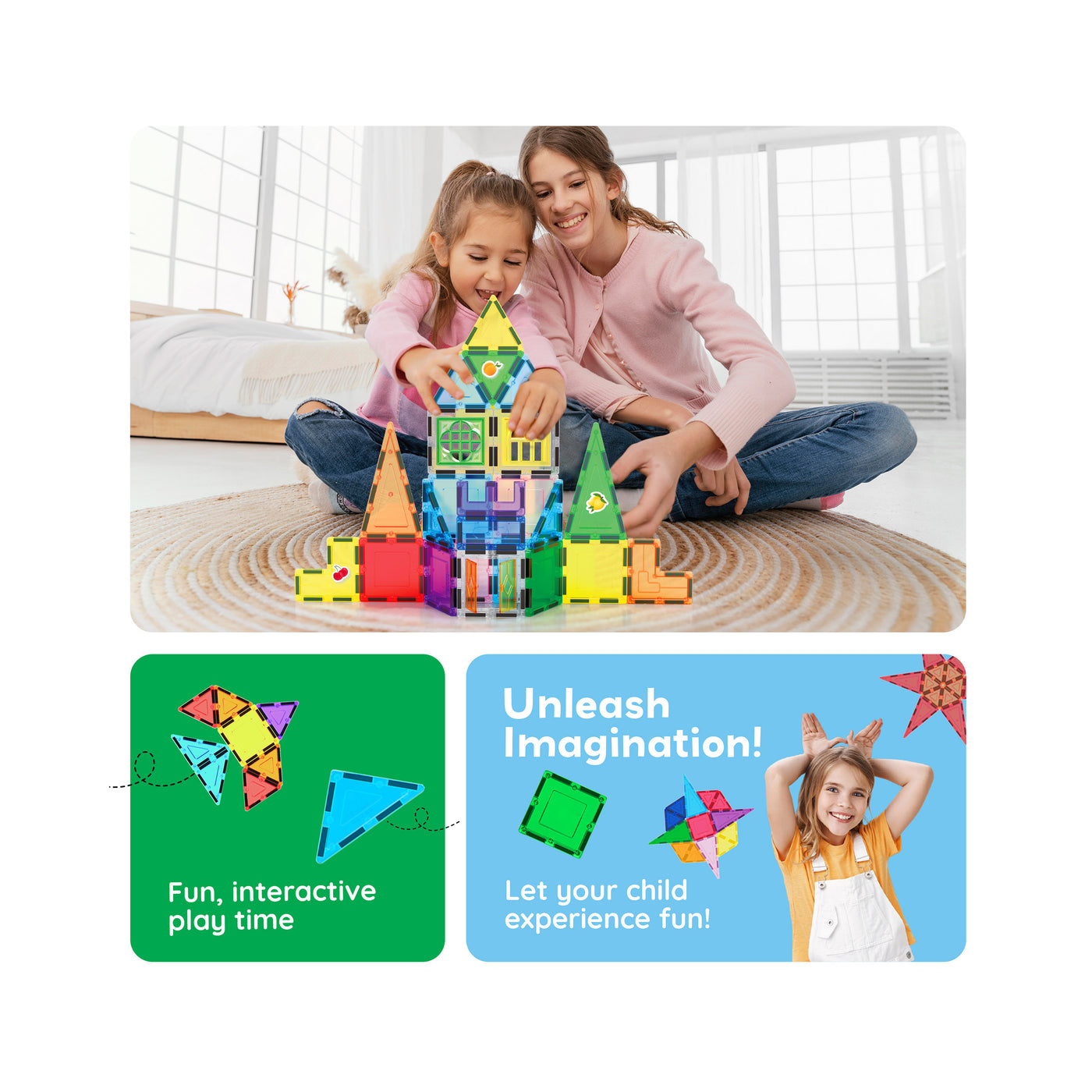 PicassoTiles 240 Piece Magnetic Building Set: Includes Storage Bag, Themed Stickers & Car Base