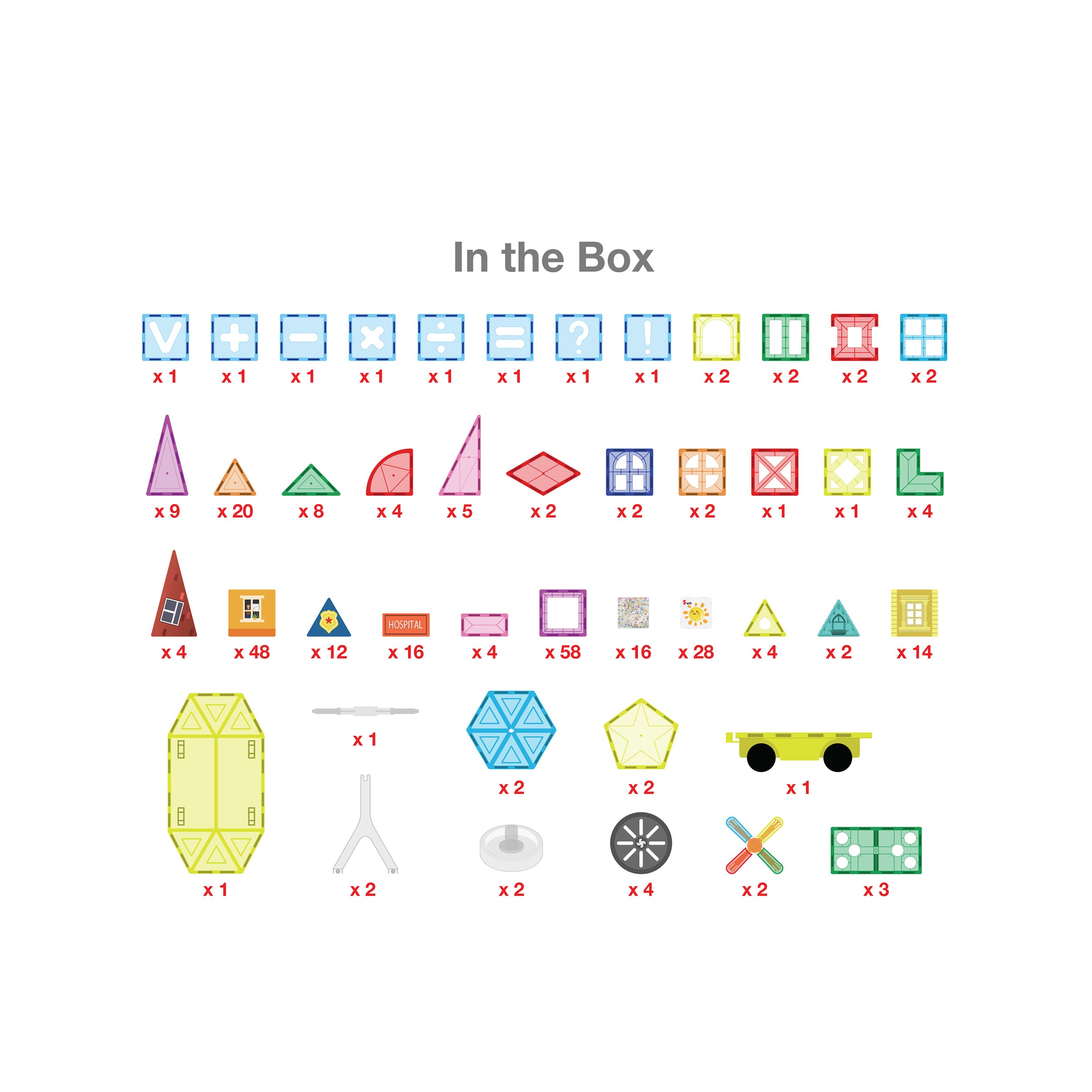 PicassoTiles 3in1 School, Hospital, and Police Station Building Blocks Set
