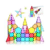 PicassoTiles Magnetic Tile Rocket Ship Toy - 32 Pieces