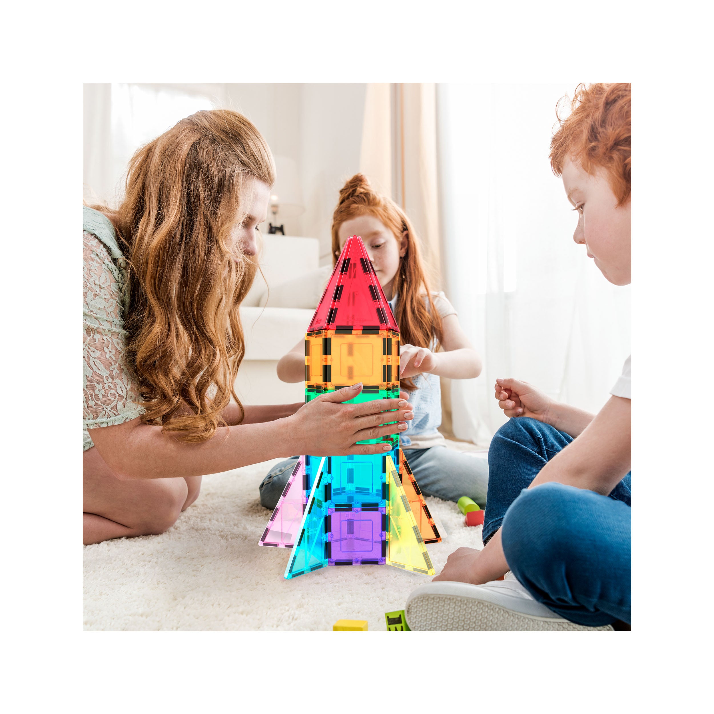 PicassoTiles Magnetic Tile Rocket Ship Toy - 32 Pieces · PicassoTiles