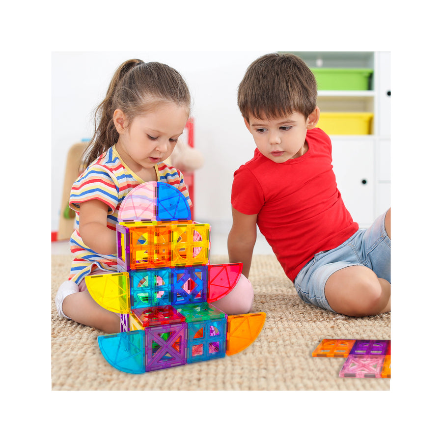 PicassoTiles Magnetic Building Tile Quarter Round and Window Set - 36 Pieces