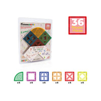 PicassoTiles Magnetic Building Tile Quarter Round and Window Set - 36 Pieces