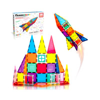 PicassoTiles 36pc Rocket Ship Magnetic Building Block Set