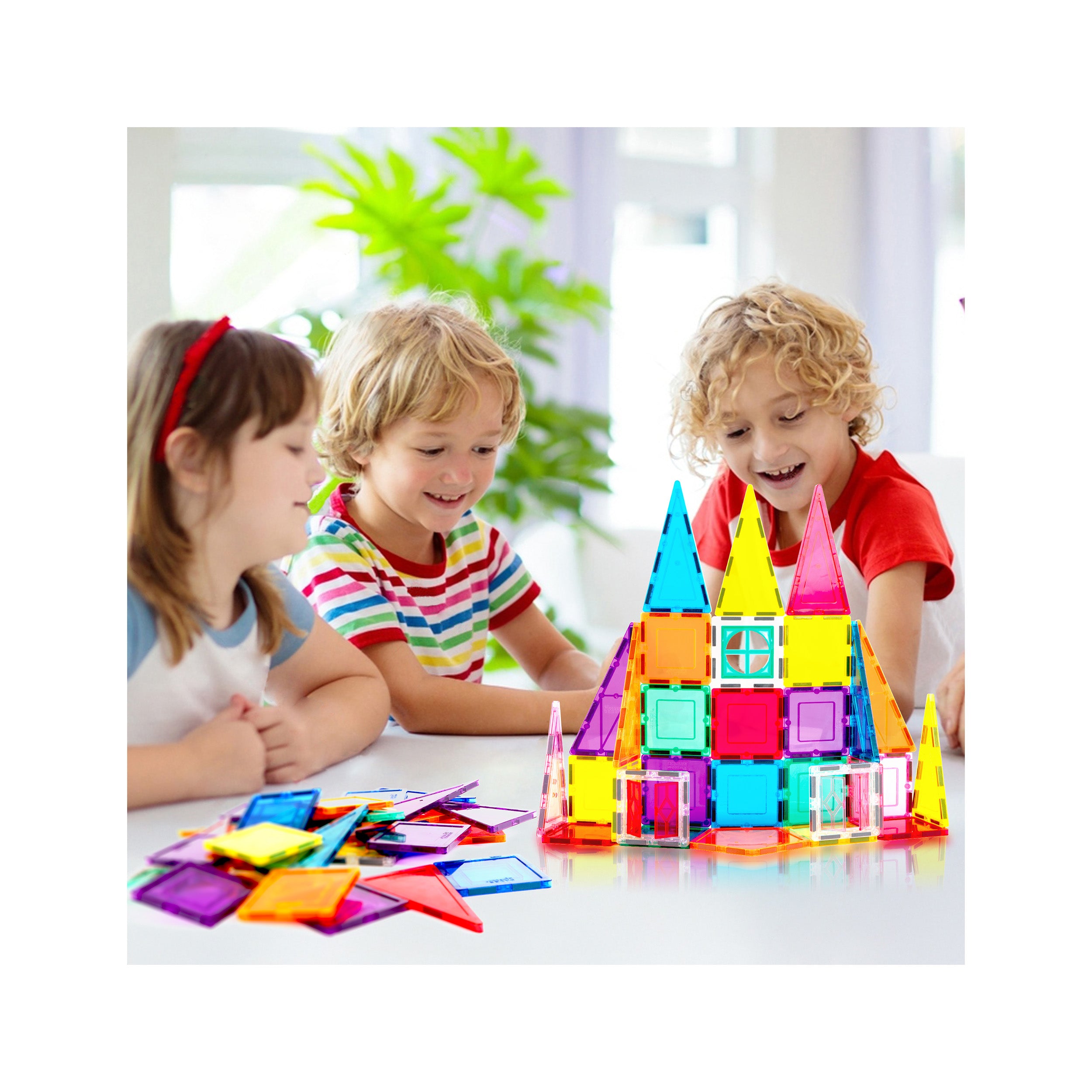 PicassoTiles 36pc Rocket Ship Magnetic Building Block Set